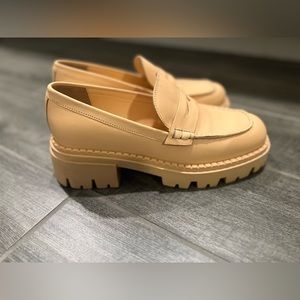 Free People Tan Platform Loafers